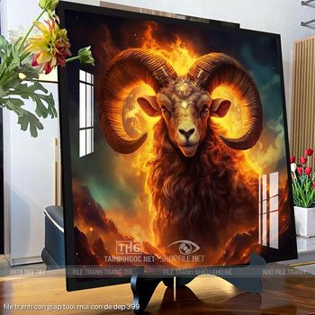 file tranh con giap tuoi mui con de dep 399