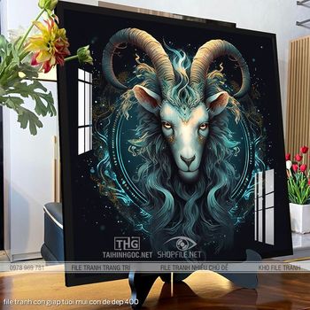 file tranh con giap tuoi mui con de dep 400