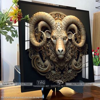 file tranh con giap tuoi mui con de dep 401