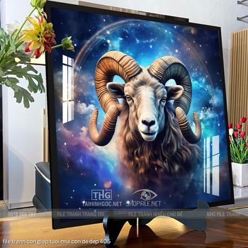 file tranh con giap tuoi mui con de dep 405