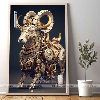 file tranh con giap tuoi mui con de dep 407