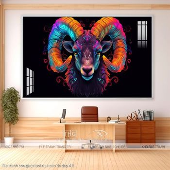 file tranh con giap tuoi mui con de dep 411