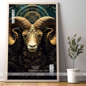 file tranh con giap tuoi mui con de dep 413