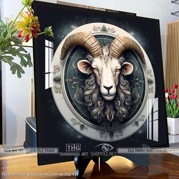 file tranh con giap tuoi mui con de dep 414