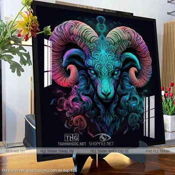 file tranh con giap tuoi mui con de dep 415