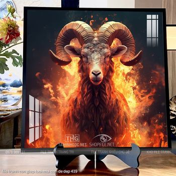 file tranh con giap tuoi mui con de dep 419