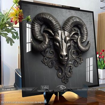 file tranh con giap tuoi mui con de dep 420