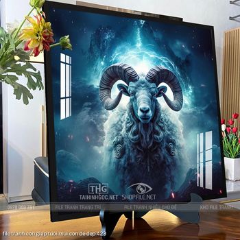 file tranh con giap tuoi mui con de dep 423