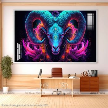 file tranh con giap tuoi mui con de dep 424