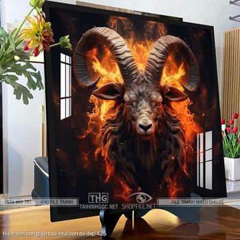 file tranh con giap tuoi mui con de dep 425