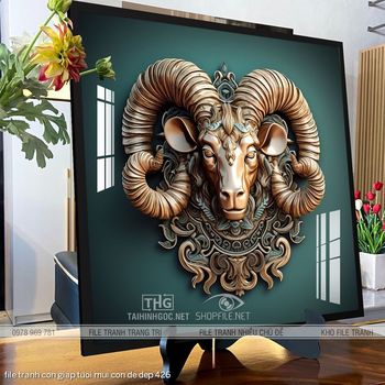 file tranh con giap tuoi mui con de dep 426