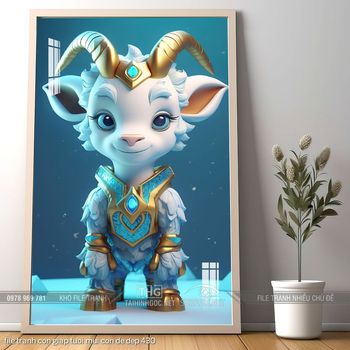 file tranh con giap tuoi mui con de dep 430