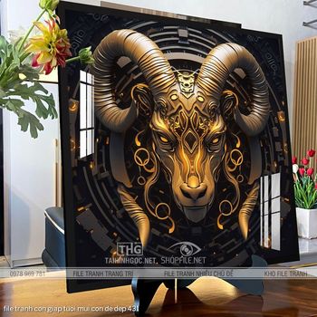 file tranh con giap tuoi mui con de dep 431