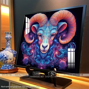 file tranh con giap tuoi mui con de dep 435