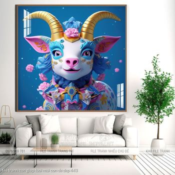 file tranh con giap tuoi mui con de dep 443