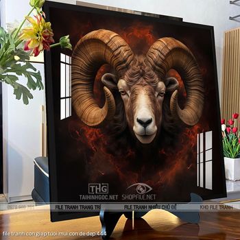 file tranh con giap tuoi mui con de dep 444