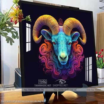 file tranh con giap tuoi mui con de dep 447