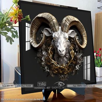 file tranh con giap tuoi mui con de dep 448