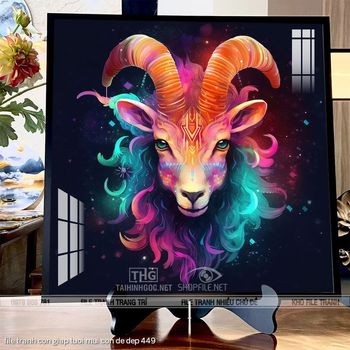 file tranh con giap tuoi mui con de dep 449