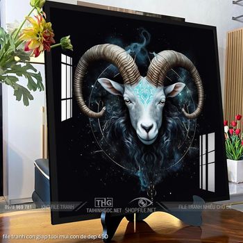 file tranh con giap tuoi mui con de dep 450