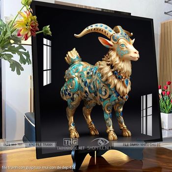 file tranh con giap tuoi mui con de dep 451