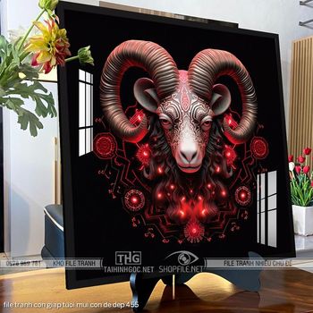 file tranh con giap tuoi mui con de dep 455