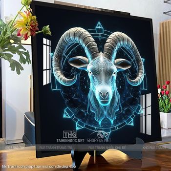 file tranh con giap tuoi mui con de dep 456