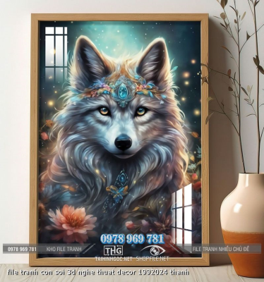 file tranh con soi 3d nghe thuat decor 1992024 thanh