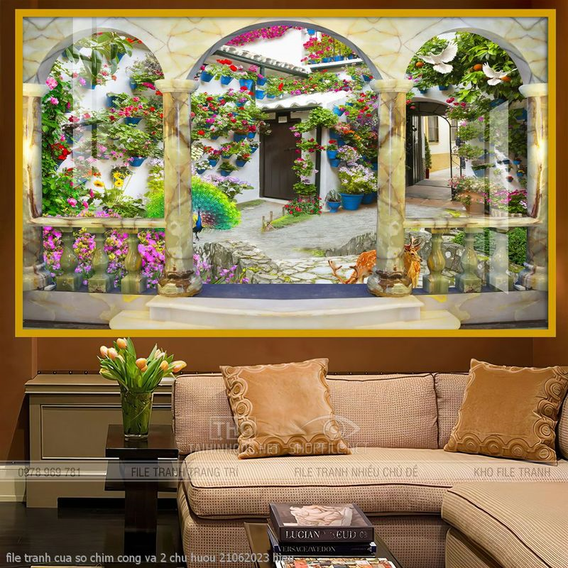 file tranh cua so chim cong va 2 chu huou 21062023 hieu