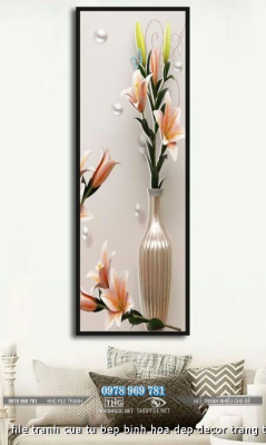 file tranh cua tu bep binh hoa dep decor trang tri 16102024
