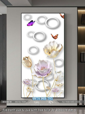 file tranh cua tu cua kinh hoa tulip 3d 3082024 dat t1