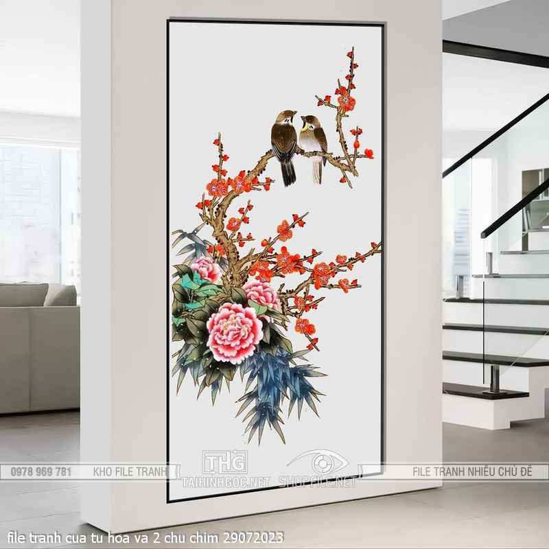 file tranh cua tu hoa va 2 chu chim 29072023