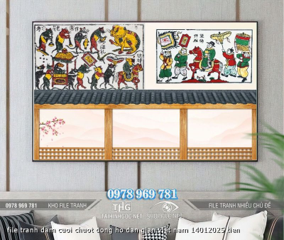 file tranh dam cuoi chuot dong ho dan gian viet nam 14012025 tien