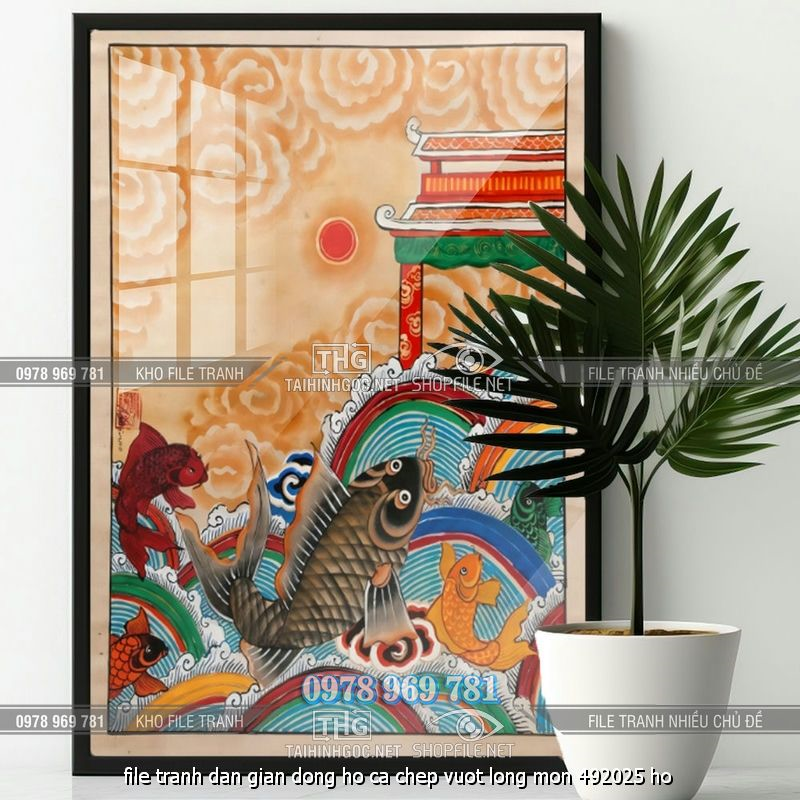 file tranh dan gian dong ho ca chep vuot long mon 492025 ho