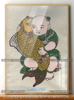 file tranh dan gian dong ho cau be om ca chep 492025 ho