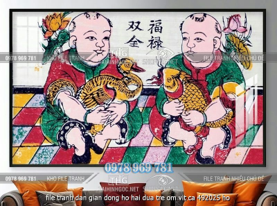 file tranh dan gian dong ho hai dua tre om vit ca 492025 ho