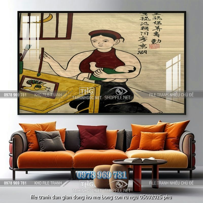 file tranh dan gian dong ho me bong con ru ngu 05092025 phu