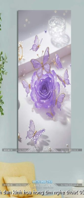 file tranh dan kinh hoa hong tim nghe thuat 05092025