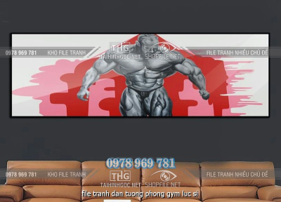 file tranh dan tuong phong gym luc si