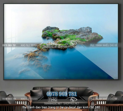 file tranh dao bien trang tri be ca decal dan kinh r3d 140