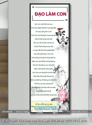 file tranh dao lam con hoa sen thu phap 20012025 phu