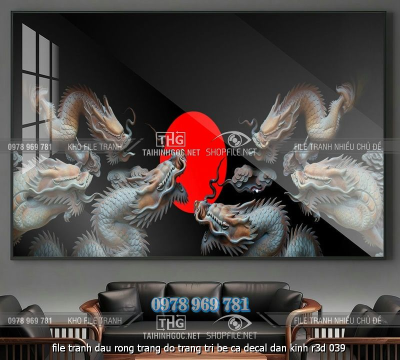 file tranh dau rong trang do trang tri be ca decal dan kinh r3d 039