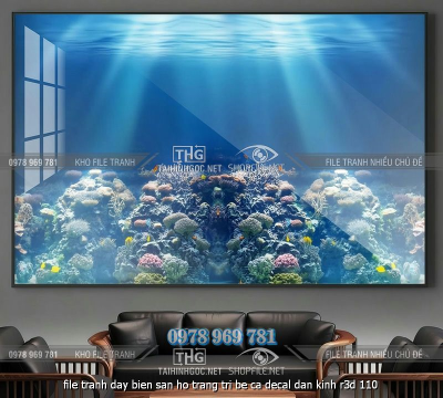 file tranh day bien san ho trang tri be ca decal dan kinh r3d 110