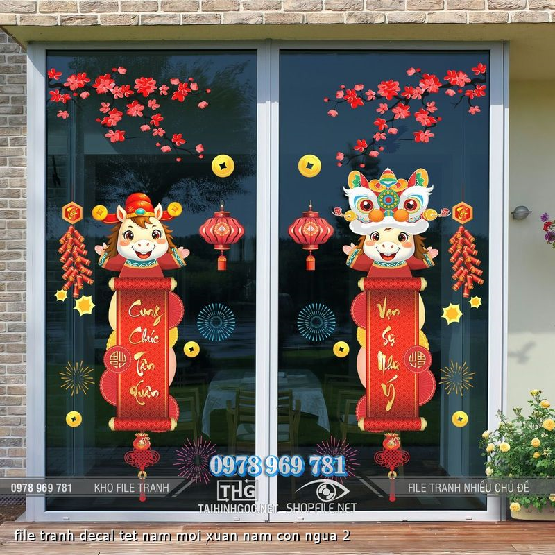 file tranh decal tet nam moi xuan nam con ngua 2
