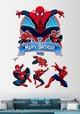 file tranh decal tre em nguoi nhen hoat hinh cartoon 09082024 phu