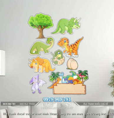 file tranh decal vector hoat hinh khung long tre em mau giao truong hoc 882024 dat
