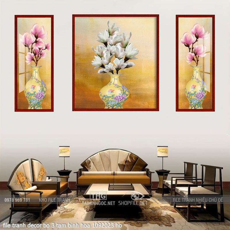 file tranh decor bo 3 tam binh hoa 1092023 ho