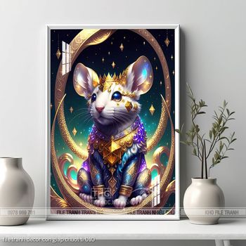 file tranh decor con giap chuot ti 010
