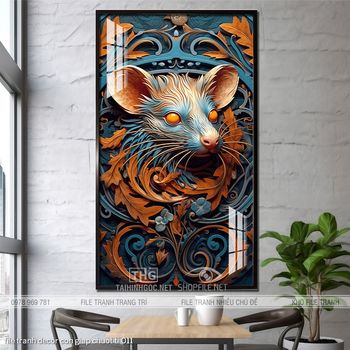 file tranh decor con giap chuot ti 011