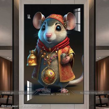 file tranh decor con giap chuot ti 014
